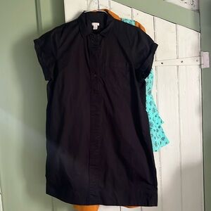 Gently worn JCrew Black cotton shirt dress